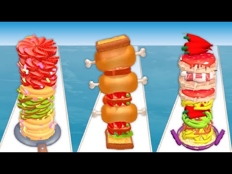 PANCAKE RUN vs SANDWICH RUNNER vs NOODLE RUN - Gameplay Mobile Max Level UPDATED