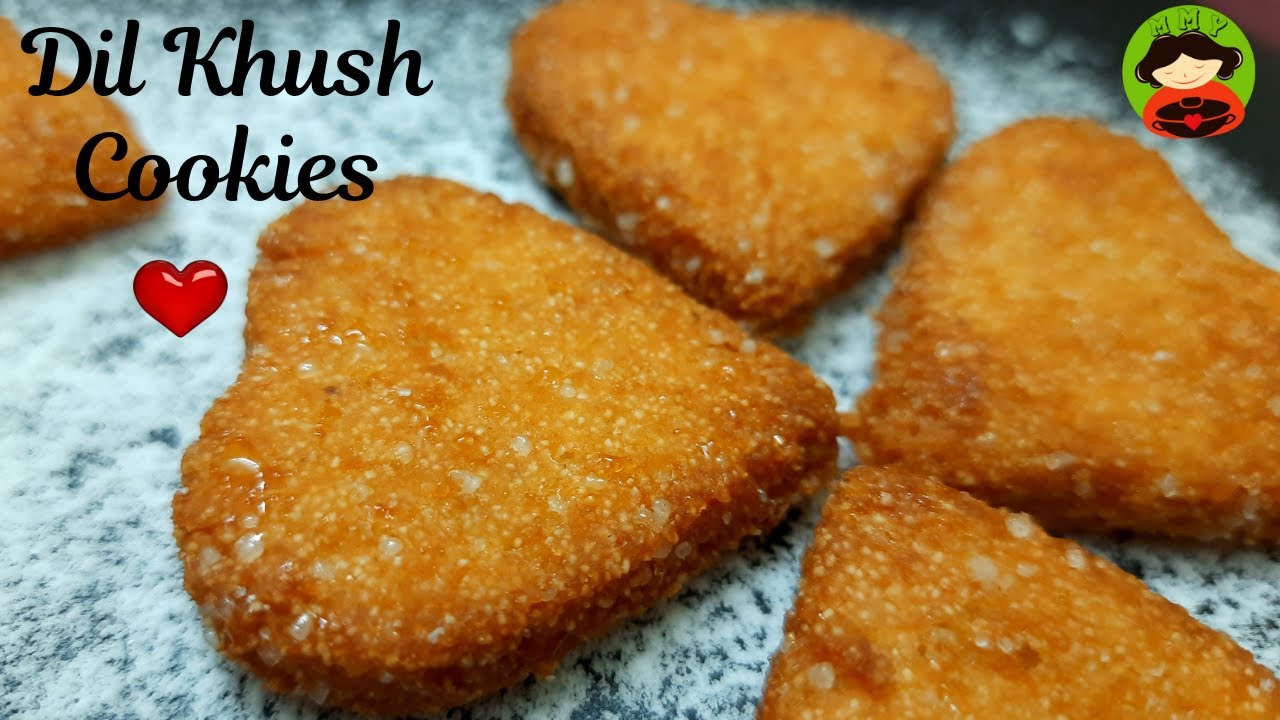 Dil Khush Cookies/ बिना ओवन फटाफट तल कर तैयार होने वाली दिलखुश कुकीज़/ Little Heart-by Varsha Chauhan