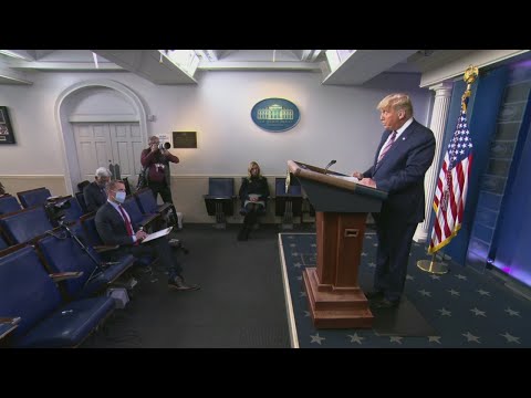 President Donald Trump discusses the November 3 election