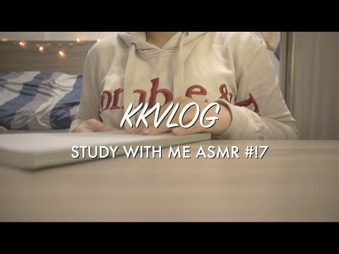 KKVLOG | Study With Me ASMR#17 - No Talking, Writing, Tapping, Real Time - 같이 공부해요~!