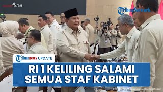 Adab Prabowo-Gibran Berjalan Keliling Salami Satu per Satu Staf Kabinet saat Retreat di Hambalang