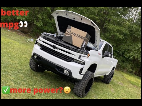 S&B cold air intake install 2021 Silverado. Increased mpg? Sounds awesome! with b4 an after sound