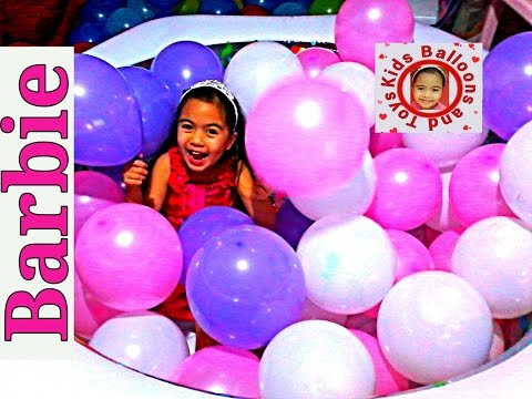 BARBIE Videos Super Giant Balloon Surprise Worlds Biggest Ever Barbie Glam Camper Surprise Elsa Anna Video