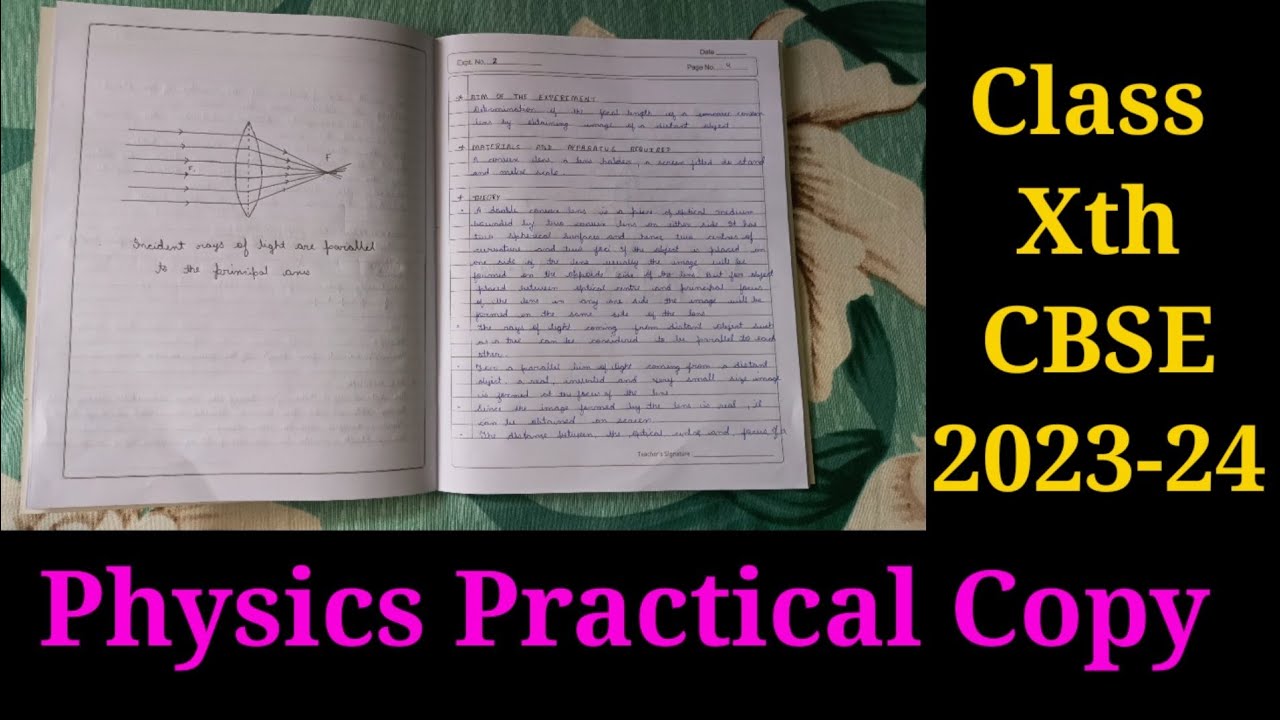 Class 10 physics practical copy | CBSE 2023-24 | solved physics practical notebook