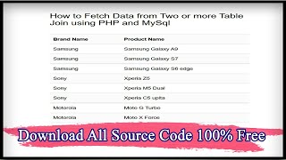 How to Fetch Data from Two or more Table Join using PHP and MySql | Code Hunter