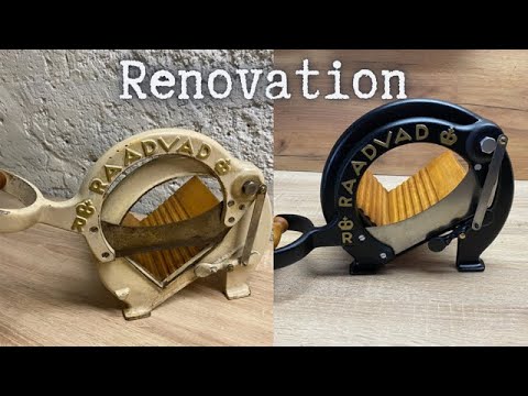 Quick renovation of Midcentury Danish Bread Slicer Black and Gold by Ove Larsen for Raadvad, 1950s