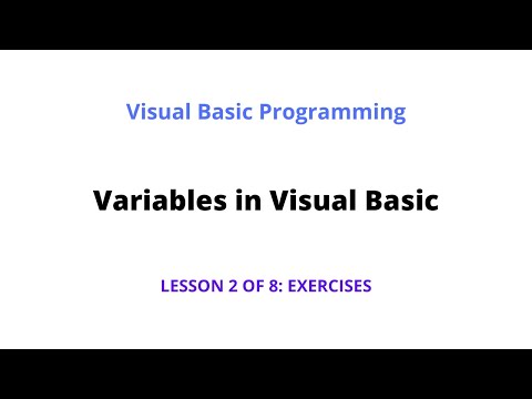 Variables In Visual Basic Exercises