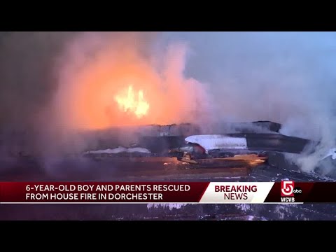 Family rescued from burning home in Dorchester