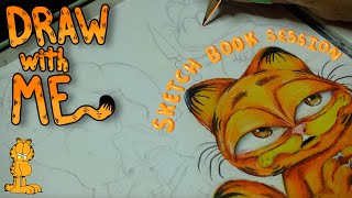 drawing garfield in my style ✎ | Draw with me / sketch book session