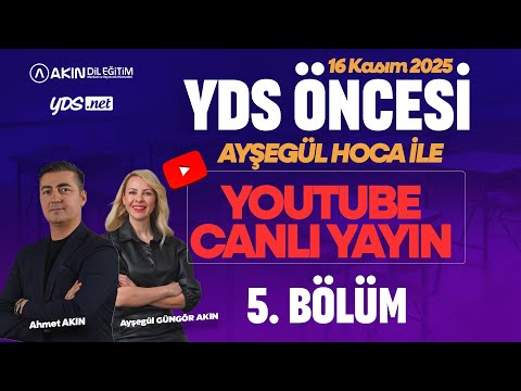 🔴 Canlı Yayın Akın Dil Eğitim - 16 KASIM YDS ÖNCESİ GENEL TEKRAR