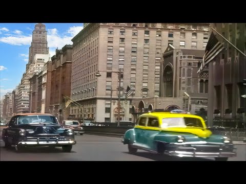 Wonderful  New York early 1950s in Color [60fps, Remastered] w/sound design added
