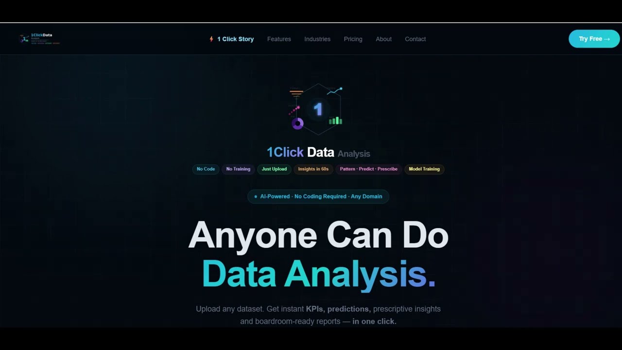 1 Click Data Analysis – AI Powered Data Analytics Platform for Small Businesses