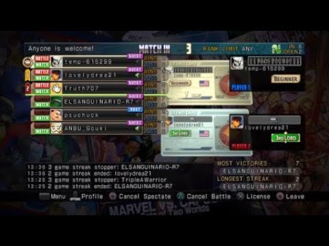 ULTIMATE MARVEL VS. CAPCOM 3 Lobby