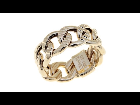 Passport to Gold 14K Yellow Gold Textured CurbLink Ring