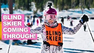 How I Ski As a Blind Woman! (live skiing footage)