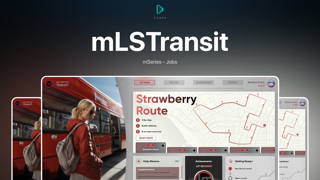 CodeM mLSTransit ( Advanced Bus Job ) ESX QB thumbnail 10