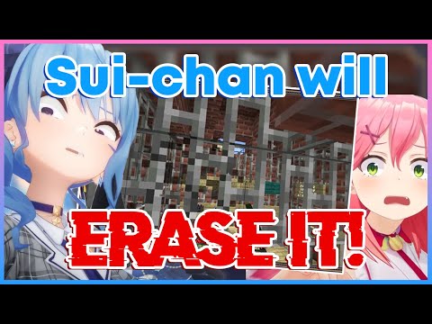 Suisei finally visits the "house" Miko built for her in Minecraft【Hololive | Eng Sub】