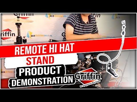 Remote Hi Hat Cymbal Stand - GRIFFIN Auxiliary Cable Foot Pedal Drum High HiHat image 16