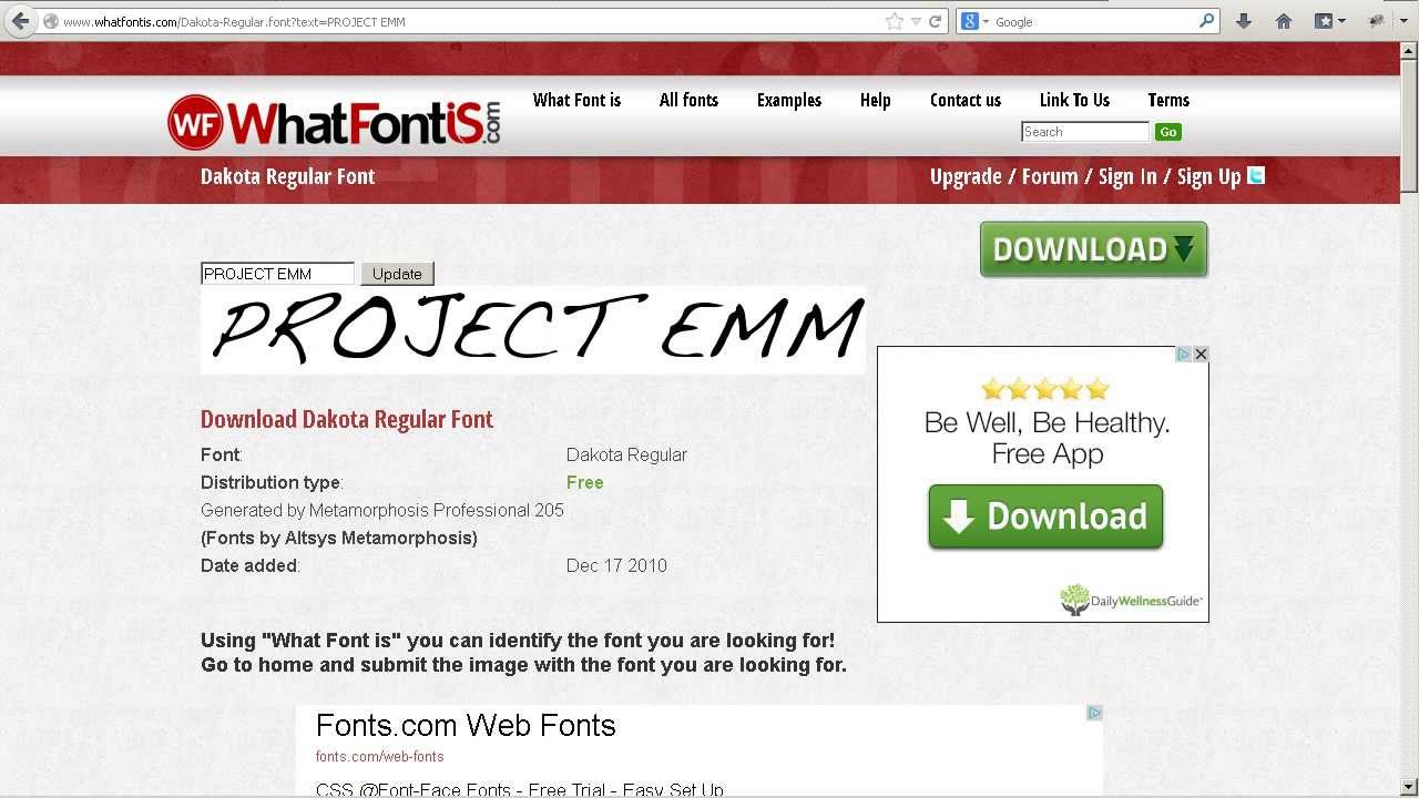 How to find a font on www.whatfontis.com