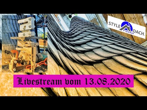 Altdeutsche Deckung am Kegelturm - Zurichten mit dem Schieferdino - Der Kirchendachdecker