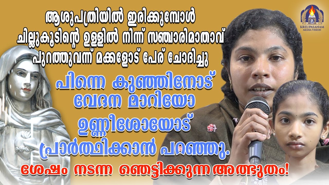 ആശുപത്രിയിൽ ഇരിക്കുമ്പോൾ ചില്ലുകൂടിൻ്റെ ഉള്ളിൽനിന്ന് സഞ്ചാരിമാതാവ് പുറത്തുവന്ന് മക്കളോട് പേര്