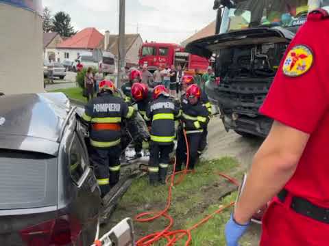 Accident DN 1 Cristian, la intersecția spre Orlat