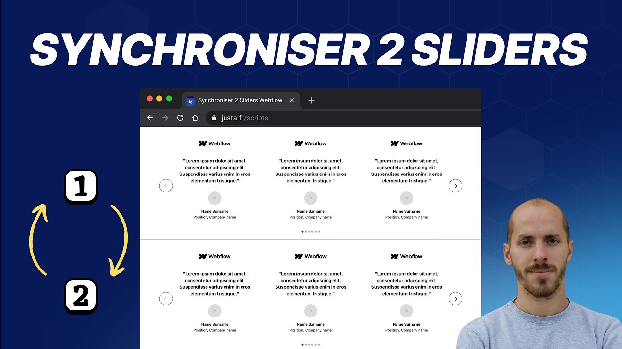 Synchroniser 2 Sliders Webflow