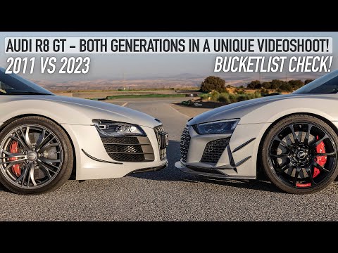 AUDI R8 GT - BOTH GENERATIONS IN A UNIQUE BUCKETLIST VIDEOSHOOT with Audis halo supercar 2011vs2023