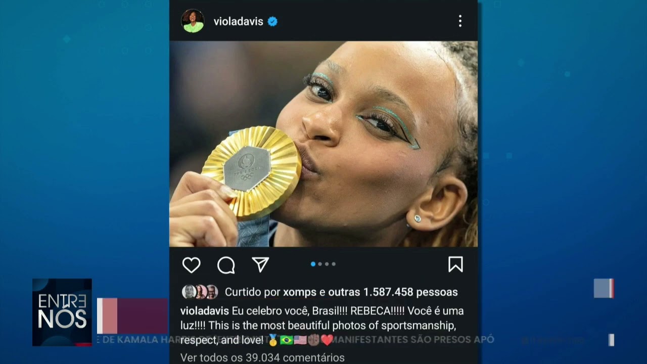 Foto de Rebeca Andrade no pódio é capa do Washington Post