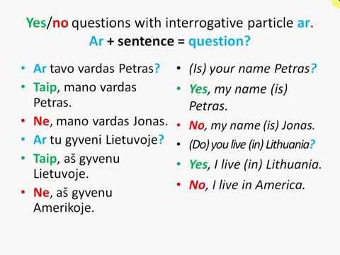 Learn Lithuanian - Lesson 1