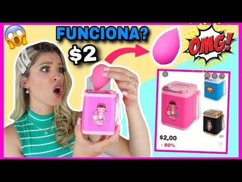 PROBANDO LA FAMOSA MINI LAVADORA DE BEAUTY BLENDER Y BROCHAS! FUNCIONA?  NatyGloss