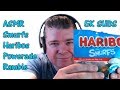 ASMR 5K Subs Ramble Eating Smurf Haribos And Drinking Ice Cold Powerade