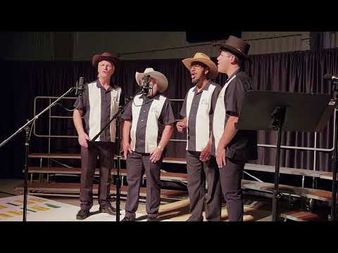 The Tanglefoot Four singing ‘Home on the Range’ at the Spirit of St. Louis Chorus Spring Show 2025 in De Soto, MO.