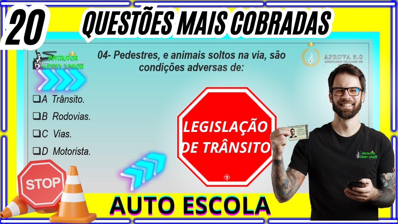 20 QUESTÕES ATUALIZADAS da prova do DETRAN, SIMULADO DO DETRAN 2024