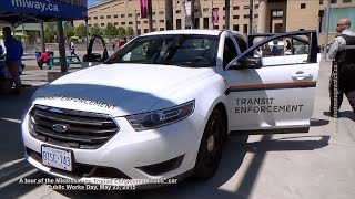 A tour inside a Mississauga Transit Enforcement Ford Police Interceptor --&quot;305&quot; car