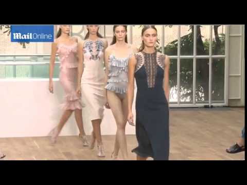 Models on the runway at Julien Macdonald reveal new fashion