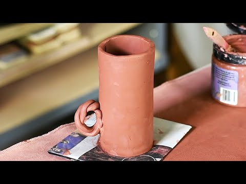 Making a Slab Cup with Twisted Coil Handle