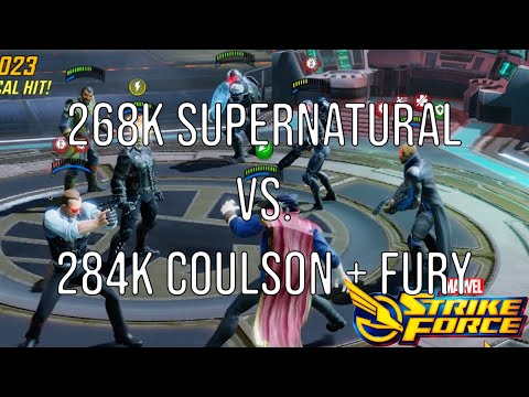 My 268k Supernatural Team vs. 284k Coulson and Fury Team - Marvel Strike Force