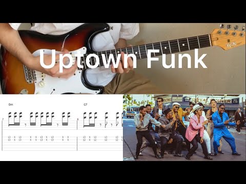 Mark Ronson ft. Bruno Mars - Uptown Funk (guitar cover with tabs & chords)