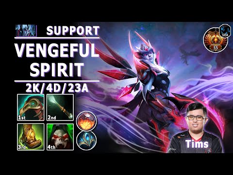 Vengeful Spirit Soft Support | 7.32d | Tims Pos 4 VS Play | Dota 2 Immortal Gameplay