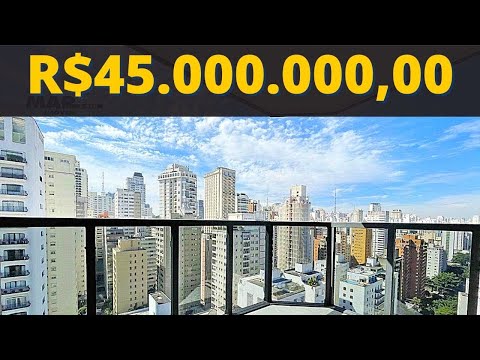 COBERTURA LUXUOSA TRIPLEX DE CINEMA À VENDA NOS JARDINS EM SÃO PAULO POR R$ 45,000,000,00