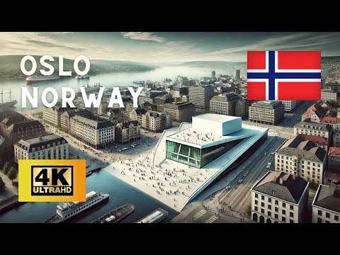 4K Oslo Walking tour Barcode district - Munch Museum - Opera House -  Akershus Fortress