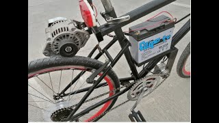 free energy.electric bike casero with alternator