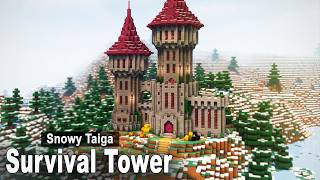 Minecraft: How to build a Survival Winter Tower | Easy Tutorial