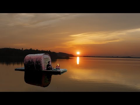 10 Days of River Survival: Making Rafts, Fishing, shrimp trap, Cooking with Nature| Primitive Villa