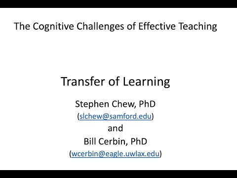 Learning and Transfer: The Intersection of Knowledge and Application