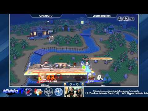 OHSNAP 7 SSB4 Singles Losers Bracket: SCG|Zeroic (Rosalina) Vs. Luck (Sheik)