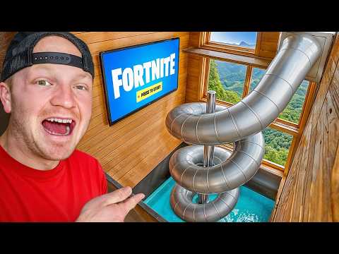 Overnight Sleepover with 4 Story Secret Slide!