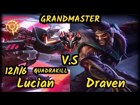 PNG Matsu (LUCIAN) vs DRAVEN - QUADRAKILL 12/1/6 KDA BOTTOM ADC GAMEPLAY - BR Ranked GRANDMASTER