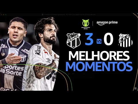 Gols e lances de Ceará x Santos